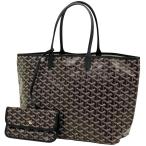 ゴヤール GOYARD サン ルイ PM ショルダーバッグ 総柄 リバーシブル トートバッグ コーティングキャンバス ブラック レディース 中古