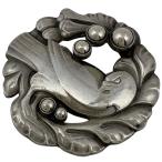 ジョージジェンセン Georg Jensen バードモチーフ ブローチ ラウンド 鳥 123 ブローチ シルバー925 シルバー レディース 中古