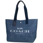 コーチ COACH ロゴ トートバッグ ショルダーバッグ デニム トートバッグ キャンバス ブルー ネイビー F67415 レディース 中古