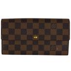 ルイ・ヴィトン Louis Vuitton ポルトフォイユ サラ 札入れ 小銭入れ 長財布 ダミエ ブラウン N61734 レディース 中古