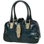 ショッピングエナメルバッグ グッチ ホースビット柄 ハンドバッグ ロゴ エナメル ハンドバッグ パテントレザー グリーン 145772 中古 在庫一掃