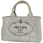プラダ PRADA カナパ トート 2WAY ショルダーバッグ トートバッグ デニム ホワイト レディース 中古