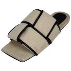 ボッテガヴェネタ BOTTEGAVENETA イントレチャート フラット サンダル スクエアトゥ ミュール 靴 サンダル ファブリック ホワイト ブラック レディース 中古