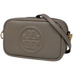 トリーバーチ Tory Burch ペリー ボンベ ショルダーバッグ ロゴ 斜め掛け ショルダーバッグ レザー グレー レディース 中古