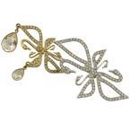 スワロフスキー SWAROVSKI クリスタル スワン 白鳥モチーフ ブローチ シルバーメッキ GP シルバー ゴールド 中古 在庫一掃