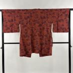  верхняя одежда длина 90cm длина рукава 65cm M японский костюм пальто . красный чай натуральный шелк прекрасный товар превосходящий товар б/у 