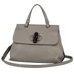 グッチ GUCCI バンブー デイリー トップハンドルバッグ 2WAY ショルダーバッグ 竹 ハンドバッグ レザー グレー 370831 レディース 中古