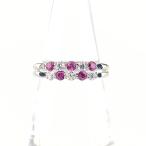 ルビー デザインリング プラチナ 指輪 メレダイヤ リング 11.5号 Pt900 ルビー ダイヤモンド レディース 中古