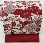 名古屋帯 美品 秀品 松竹梅 芝 クリーム 正絹 中古