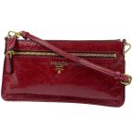 プラダ PRADA ロゴ ショルダーバッグ ポシェット ミニ ショルダーバッグ レザー レッド レディース 中古
