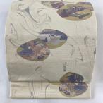 袋帯 美品 秀品 貝合わせ 墨流し 箔 