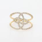 メレダイヤ デザインリング YG イエローゴールド 指輪 リング 13.5号 K18 ダイヤモンド レディース 中古