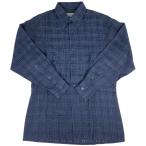 エルメス HERMES チェック柄 長袖シャツ リネン セリエ トップス 長袖シャツ 麻 ネイビー メンズ 中古