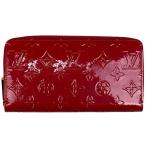 ショッピングヴェルニ ルイ・ヴィトン Louis Vuitton ジッピーウォレット ラウンドファスナー エナメル 長財布 モノグラムヴェルニ ポムダムール(レッド) M91981 レディース 中古