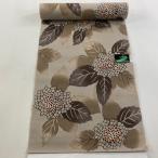 ショッピング花火 反物 優品 浴衣 紫陽花 薄茶色 綿 中古