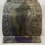 袋帯 美品 秀品 墨流し 幾何学模様 