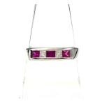 ルビー デザインリング プラチナ 指輪 メレダイヤ リング 21.5号 Pt900 ルビー ダイヤモンド メンズ 中古