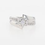 メレダイヤ デザインリング プラチナ 指輪 リング 10.5号 Pt900 ダイヤモンド レディース 中古