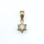  бриллиант подвеска с цепью YG желтое золото подвеска с цепью K18 бриллиант женский б/у 