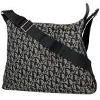 クリスチャンディオール Christian Dior トロッター柄 ショルダーバッグ 斜め掛け ショルダーバッグ キャンバス ブラック レディース 中古