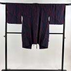  прекрасный товар верхняя одежда длина 97cm длина рукава 65.5cm M глициния ..... эпонж земля японский костюм пальто геометрический рисунок диафрагмирования темно-синий цвет натуральный шелк название товар б/у 