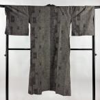  верхняя одежда длина 134cm длина рукава 68.5cm L эпонж земля японский костюм пальто лист рисунок 7 сокровищ подпалина чай цвет натуральный шелк название товар б/у 