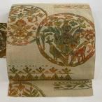 ショッピング花瓶 美品 名古屋帯 優品 花瓶 動物 ベージュ 正絹 中古