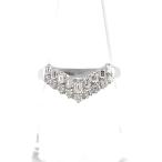 ショッピングused メレダイヤ デザインリング プラチナ 指輪 リング 11号 Pt900 ダイヤモンド レディース 中古