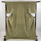 ショッピング鳥 付下げ 身丈172cm 裄丈67cm M 袷 向かい鳥 華文 刺繍 灰緑 正絹 美品 秀品 中古