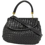 ボッテガヴェネタ BOTTEGAVENETA イントレチャート ハンドバッグ 2WAY ショルダーバッグ ターンロック ハンドバッグ レザー ブラック レディース 中古
