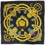 ショッピングHERMES エルメス HERMES カレ 90 KOSMIMA 宇宙 スカーフ シルク ブラック マルチカラー レディース 中古