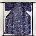 ショッピング浴衣 浴衣 身丈152cm 裄丈61cm S 絞り浴衣 流水 有職文様 紺色 綿 名品 中古