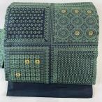 美品 名古屋帯 秀品 花 華文 灰色 正絹 中古