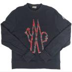  Moncler MONCLER Logo футболка вырез лодочкой tops тренировочный черный мужской б/у 