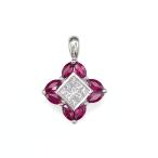 ルビー ペンダントトップ プラチナ メレダイヤ ペンダントトップ Pt900 ルビー ダイヤモンド レディース 中古