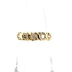 ショッピングダイヤモンド メレダイヤ デザインリング YG イエローゴールド 指輪 リング 11.5号 K18 ダイヤモンド レディース 中古