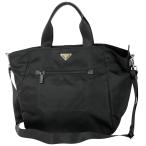 プラダ PRADA ロゴプレート トートバッグ 2WAY ショルダーバッグ ハンドバッグ トートバッグ ナイロン ネロ(ブラック) BR4376 レディース 中古