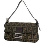 フェンディ FENDI ズッカ柄 マンマバゲット ハンドバッグ ワンショルダー 肩掛け ショルダーバッグ キャンバス ブラウン 26424　 レディース 中古