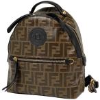 フェンディ FENDI バイザウェイ ミニ リュック ズッカ柄 バックパック リュック コーティングキャンバス ブラウン ブラック 8BZ038 レディース 中古