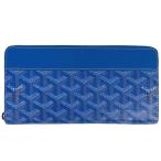 ショッピングゴヤール ゴヤール GOYARD ロゴ ラウンドファスナー 長財布 ラウンドジップ 長財布 レザー ブルー レディース 中古