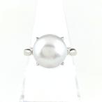 ショッピング15号 パール デザインリング プラチナ 指輪 メレダイヤ 真珠 リング 15号 Pt900 パール ダイヤモンド レディース 中古