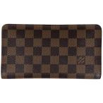 ショッピングLOUIS ルイ・ヴィトン Louis Vuitton ポルト モネ ジップ 札入れ 小銭入れ 長財布 ダミエ ブラウン N61728 レディース 中古