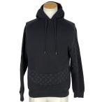 ルイ・ヴィトン Louis Vuitton モノグラム サークルカット フーディ パーカー トップス パーカー コットン ブラック メンズ 中古