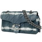 コーチ COACH タビー ショルダーバッグ 26 チェーン キルティング ショルダーバッグ レザー ブルー ホワイト CU083 レディース 中古