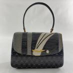  традиционная японская сумка super товар формальный . геометрический рисунок . серебряный нить серый натуральный шелк аксессуары для кимоно б/у 