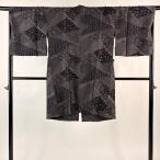  прекрасный товар верхняя одежда длина 102cm длина рукава 68cm L японский костюм пальто лист рисунок .. чёрный натуральный шелк превосходящий товар б/у 