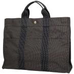 ショッピングHERMES エルメス HERMES エールラインMM ハンドバッグ トートバッグ ナイロンキャンバス グレー レディース 中古