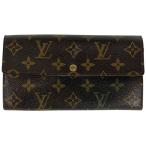 ショッピングVUITTON ルイ・ヴィトン Louis Vuitton ポシェット ポルト モネ クレディ 札入れ 小銭入れ 二つ折り 長財布 モノグラム ブラウン M61726 レディース 中古