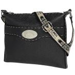 フェンディ FENDI セレリア ショルダーバッグ ロゴ 斜め掛け ショルダーバッグ レザー ブラック 8BT092 レディース 中古