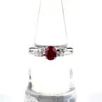 ルビー デザインリング プラチナ 指輪 メレダイヤ リング 11.5号 Pt900 ルビー ダイヤモンド レディース 中古